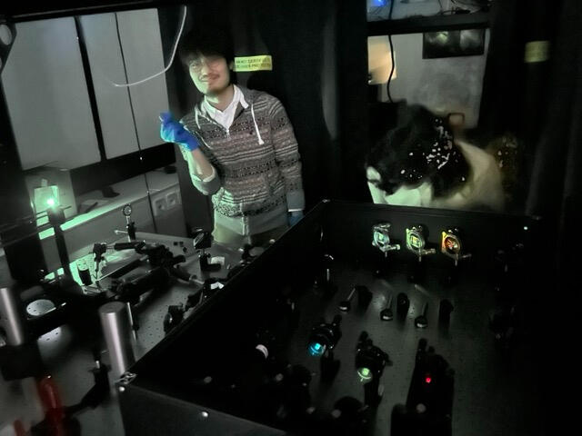 Fritz and Yu Chun rebuilding Winky